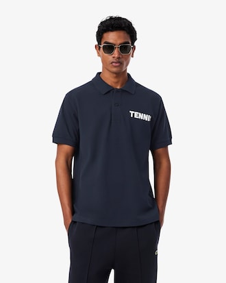 테니스 레터링 반팔 폴로 셔츠