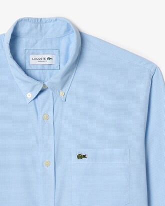 긴팔 포플린 체크 셔츠