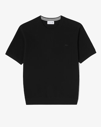 솔리드 반팔 크루넥 스웨터